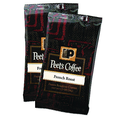 Peet's Coffee Coffee Portion Packs, French Roast, 2.5 oz Frack Pack, 18/Box (504914)