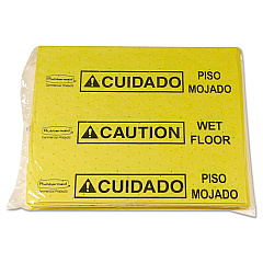 Rubbermaid Commercial Over-The-Spill Pad Tablet, 12 oz, 14 x 16.5, 25/Pack (RCP4253YEL)