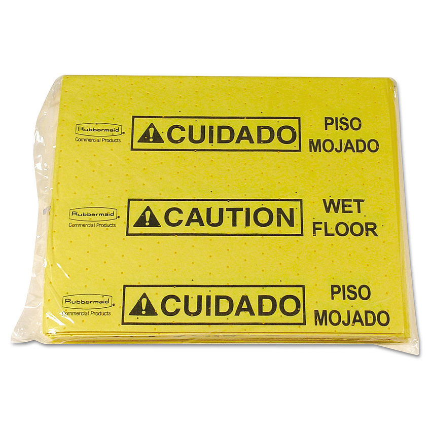 Rubbermaid Commercial Over-The-Spill Pad Tablet, 12 oz, 14 x 16.5, 25/Pack (RCP4253YEL)