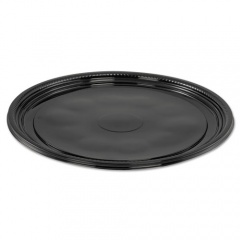 WNA Caterline Casuals Thermoformed Platters, 12" Diameter, Black. Plastic, 25/Carton (A512PBL)