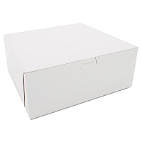 SCT White One-Piece Non-Window Bakery Boxes, 10 x 10 x 4, White, Paper, 100/Carton (SCH0973)