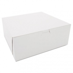 SCT White One-Piece Non-Window Bakery Boxes, 10 x 10 x 4, White, Paper, 100/Carton (0973)