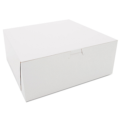 SCT White One-Piece Non-Window Bakery Boxes, 10 x 10 x 4, White, Paper, 100/Carton (SCH0973)