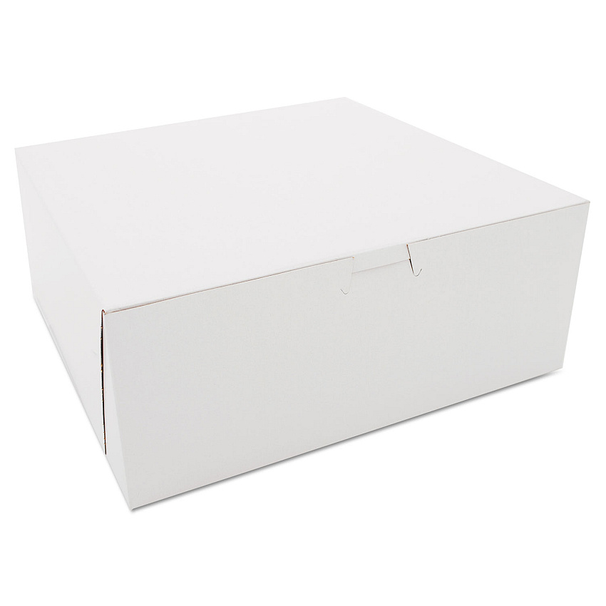 SCT White One-Piece Non-Window Bakery Boxes, 10 x 10 x 4, White, Paper, 100/Carton (SCH0973)