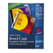 Avery Inkjet CD/DVD Jewel Case Inserts, Matte White, 20/Pack (8693)