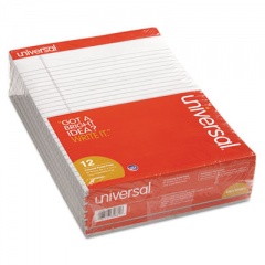 Universal COLORED PERFORATED WRITING PADS, WIDE/LEGAL RULE, 8.5 X 11, GRAY, 50 SHEETS, DOZEN (35881)
