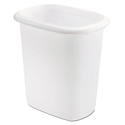 Rubbermaid Open-Top Wastebasket, 6 qt, Plastic, White, 6/Carton (RCP2953WHICT)