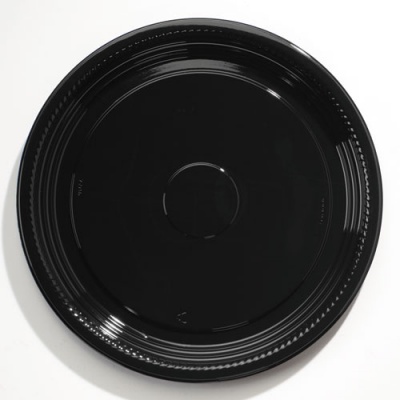 WNA Caterline Casuals Thermoformed Platters, 18" Diameter, Black, Plastic, 25/Carton (A518PBL)
