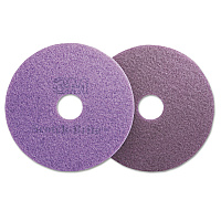 Scotch-Brite Diamond Floor Pads, 20" Diameter, Purple, 5/Carton (MMM08418)