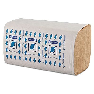 GEN Single-Fold Paper Towels, 1-Ply, 9 x 9.25, Kraft, 334/Pack, 12 Packs/Carton (GENSF5001K)