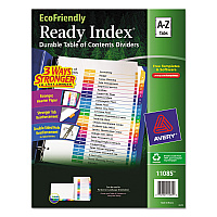 Avery Customizable Table of Contents Ready Index Dividers with Multicolor Tabs, 26-Tab, A to Z, 11 x 8.5, White, 1 Set (AVE11085)