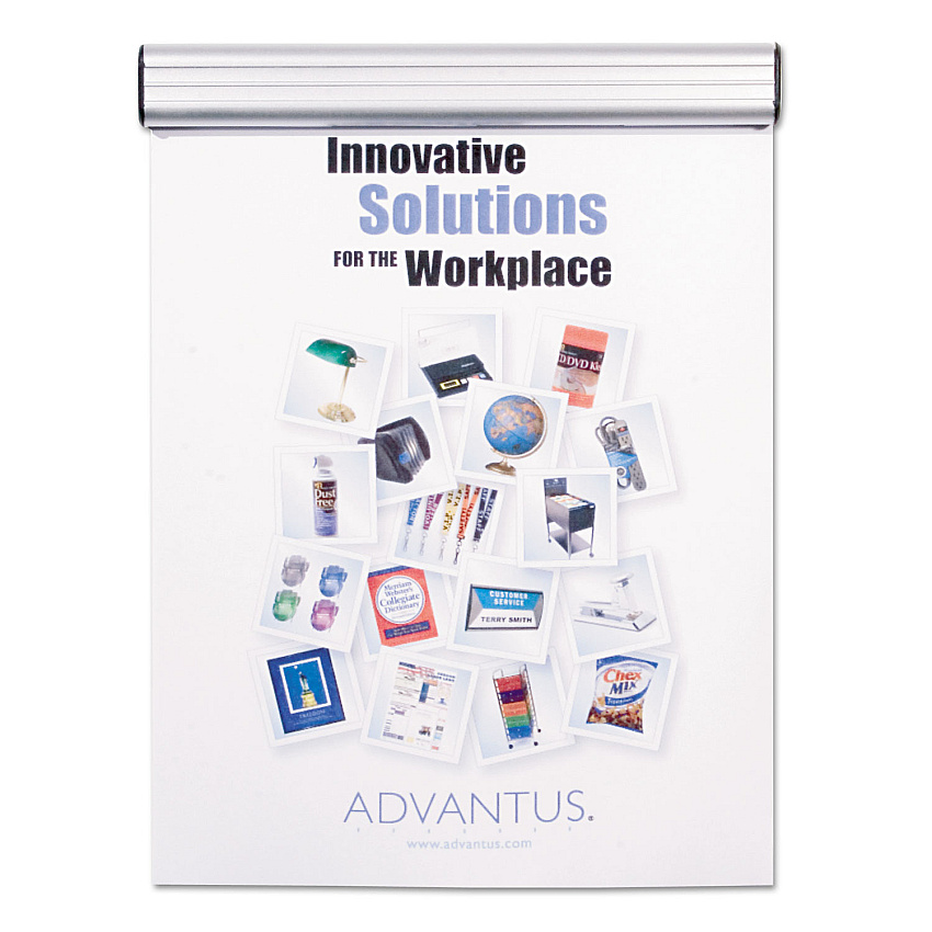 Advantus Grip-A-Strip Display Rail, 9 x 1.5, Aluminum Finish (AVT1500)