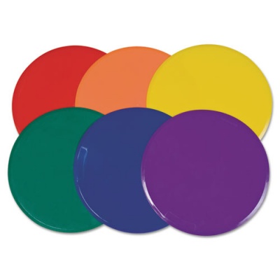 Champion Sports Poly Spot Marker Set, 9" Disks, Assorted Colors, 6/Set (MSPSET)