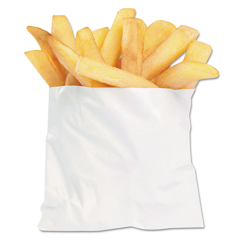 Bagcraft French Fry Bags, 4.5" x 2" x 3.5", White, 2,000/Carton (BGC450003)