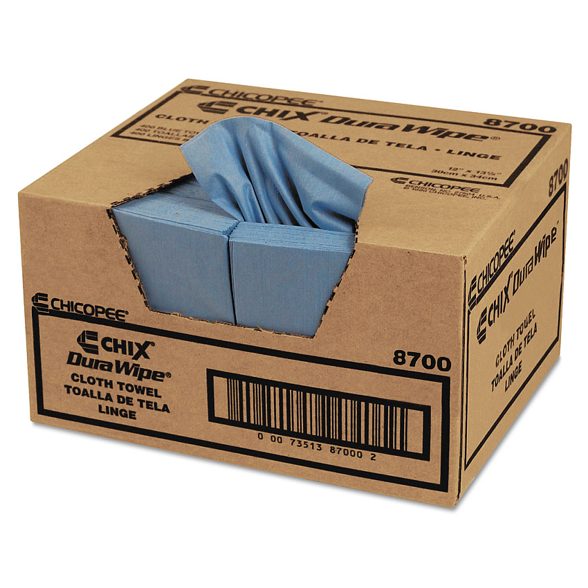 Chicopee VeraClean Critical Cleaning Wipes, Smooth Texture, 1/4 Fold, 1-Ply, 12 x 13, Unscented, Blue, 400/Carton (CHI8700)