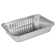 HFA Aluminum Oblong Pan, Shallow, 1.5-lb Capacity, 6 x 8.59 x 1.25, Silver, 500/Carton (HFA206130)