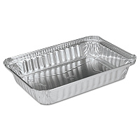 HFA Aluminum Oblong Pan, Shallow, 1.5-lb Capacity, 6 x 8.59 x 1.25, Silver, 500/Carton (HFA206130)