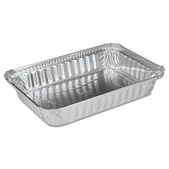 HFA Aluminum Oblong Pan, Shallow, 1.5-lb Capacity, 6 x 8.59 x 1.25, Silver, 500/Carton (HFA206130)