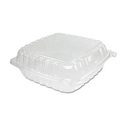 Dart ClearSeal Hinged-Lid Plastic Containers, 9.3 x 8.8 x 3, Clear, Plastic, 100/Bag, 2 Bags/Carton (DCCC95PST1)
