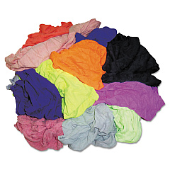 HOSPECO New Colored Knit Polo T-Shirt Rags, Assorted Colors, 10 Pounds/Carton (HOS24510)