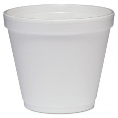 Dart Food Containers, Squat, 8 oz, White, Foam, 1,000/Carton (8SJ12)