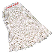Rubbermaid Commercial Premium Cut-End Cotton Mop, White, 20 Oz, 1-In. Orange Headband (RCPF11712)