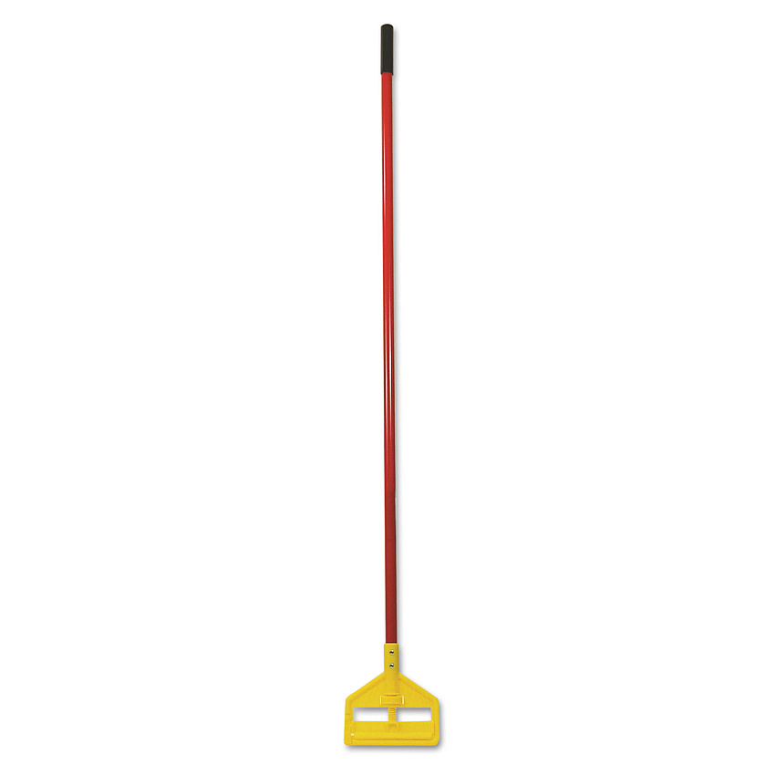 Rubbermaid Commercial Invader Fiberglass Side-Gate Wet-Mop Handle, 60", Red/Yellow (RCPH146RED)