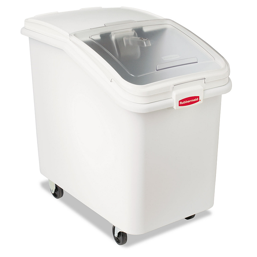 Rubbermaid Commercial ProSave Mobile Ingredient Bin, 30.86 gal, 18 x 29.75 x 28, White, Plastic (RCP360388WHI)