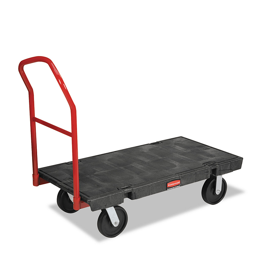 Rubbermaid Commercial Platform Truck, 2,000 lb Capacity, 24 x 48 x 7, Black (RCP4441BLA)