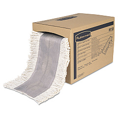 Rubbermaid Commercial Cut To Length Dust Mops, Cotton, White, Cut-End, 5 x 40 Ft, 1 Box (RCPM150)