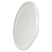 Rubbermaid Commercial BRUTE Self-Draining Flat Top Lids for 32 gal Round BRUTE Containers, 22.25" Diameter, White (RCP2631WHI)