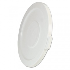 Rubbermaid Commercial Round Flat Top Lid, for 32 gal Round BRUTE Containers, 22.25" Diameter, White (2631WHI)