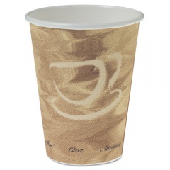 Solo Mistique Polycoated Hot Paper Cups, 12 oz, Printed, Brown, 50/Sleeve, 20 Sleeves/Carton (412MSN)