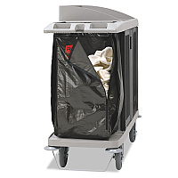 Zippered Vinyl Cleaning Cart Bag for Rubbermaid Commercial 6189, 6190, 6191, 6192, 9T19, 25 gal, 17" x 10.5" x 33", Brown (RCP1966885)