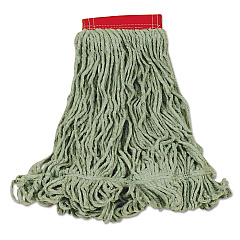 Rubbermaid Commercial Super Stitch Blend Mop Heads, Cotton/Synthetic, Green, Large (RCPD253GRE)