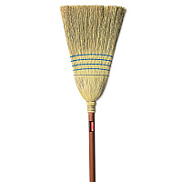 Rubbermaid Commercial Corn-Fill Broom, Corn Fiber Bristles, 38" Overall Length, Blue (RCP6383)