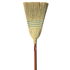 Rubbermaid Commercial Corn-Fill Broom, Corn Fiber Bristles, 38" Overall Length, Blue (RCP6383)