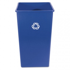 Rubbermaid Commercial Square Recycling Container, 50 gal, Plastic, Blue (395973BLU)