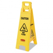 Rubbermaid Commercial Caution Wet Floor Sign, 4-Sided, 12 x 16 x 38, Yellow (611477YEL)