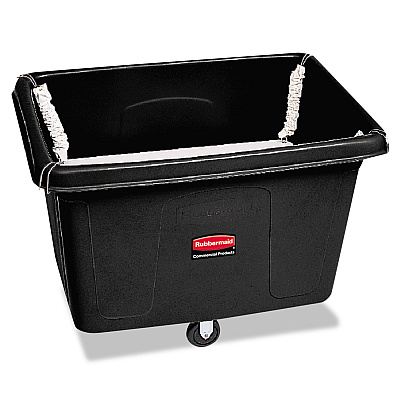 Rubbermaid Commercial Spring Platform Truck, 104.7 gal, 500 lb Capacity, Metal/Plastic, Black (RCP4611BLA)