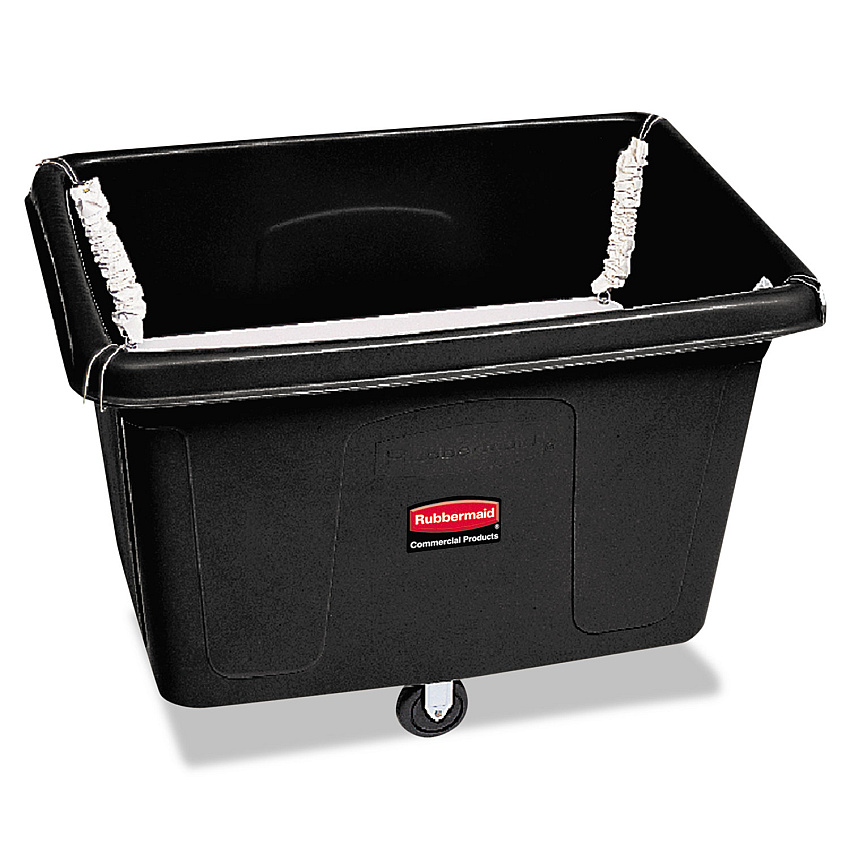 Rubbermaid Commercial Spring Platform Truck, 104.7 gal, 500 lb Capacity, Metal/Plastic, Black (RCP4611BLA)