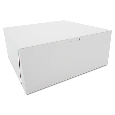 SCT White One-Piece Non-Window Bakery Boxes, 12 x 12 x 5, White, Paper, 100/Carton (SCH0987)