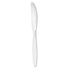 Solo Guildware Extra Heavyweight Plastic Cutlery, Knives, White, Bulk, 1,000/Carton (GD6KW)
