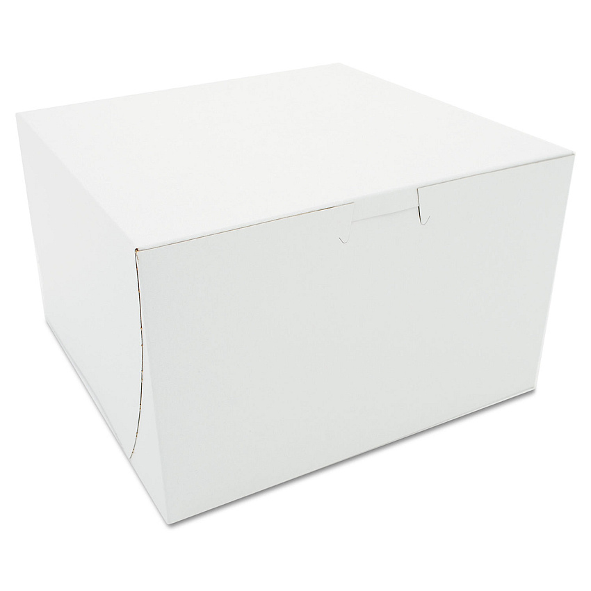 SCT White One-Piece Non-Window Bakery Boxes, 8 x 8 x 5, White, Paper, 100/Carton (SCH09455)