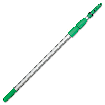 Unger Opti-Loc Aluminum Extension Pole, 14 ft, Three Sections, Green/Silver (UNGED450)