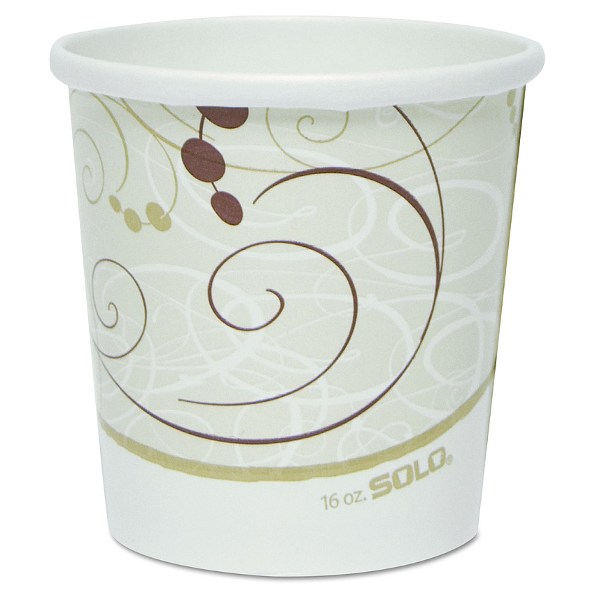 Solo Flexstyle Double Poly Paper Containers, 16 oz, Symphony Design, Paper, 25/Pack, 20 Packs/Carton (SCCH4165SYM)