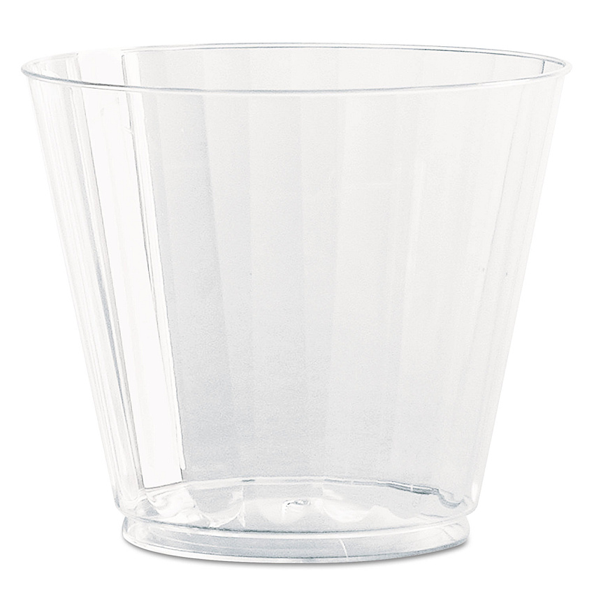 WNA Classic Crystal Plastic Tumblers, 9 oz, Clear, Fluted, Squat, 20/Pack, 12 Packs/Carton (WNACC9240)