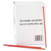 GEN Coffee Stirrer, 5.25", Plastic, Red, 1,000/Box, 10 Boxes/Carton (SIPSTIRST)