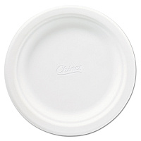Chinet Classic Paper Plates, 6.75" dia, White, 125/Pack, 8 Packs/Carton (HUH21226CT)