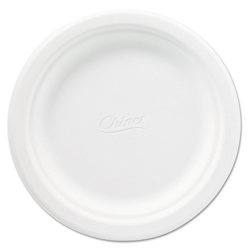 Chinet Classic Paper Plates, 6.75" dia, White, 125/Pack, 8 Packs/Carton (HUH21226CT)